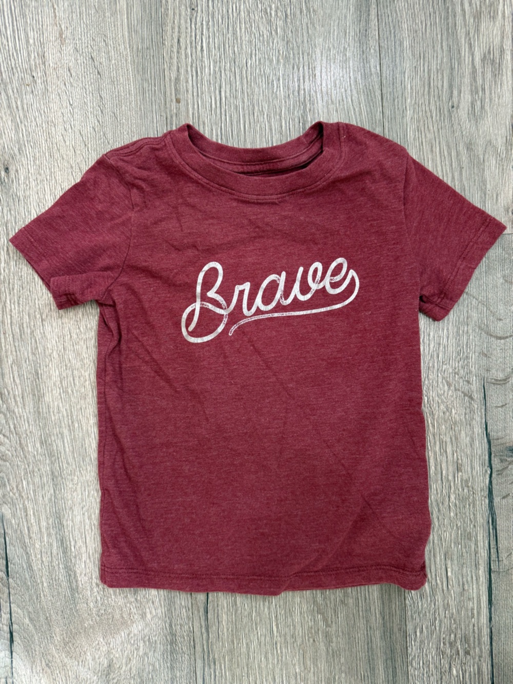 Cat & Jack 4T Maroon 'Brave' Soft Graphic Tee